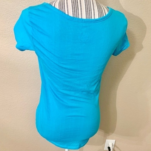 Volcom Tee Medium Teal Turquoise with White Volcom Diamond Design 100% Cotton - Picture 7 of 13